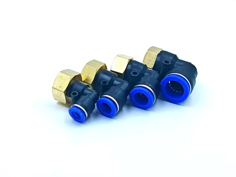 Blue Copper Pneumatic Air Hose Quick Connector