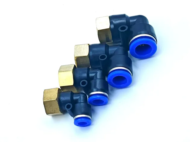 Blue Copper Pneumatic Air Hose Quick Connector