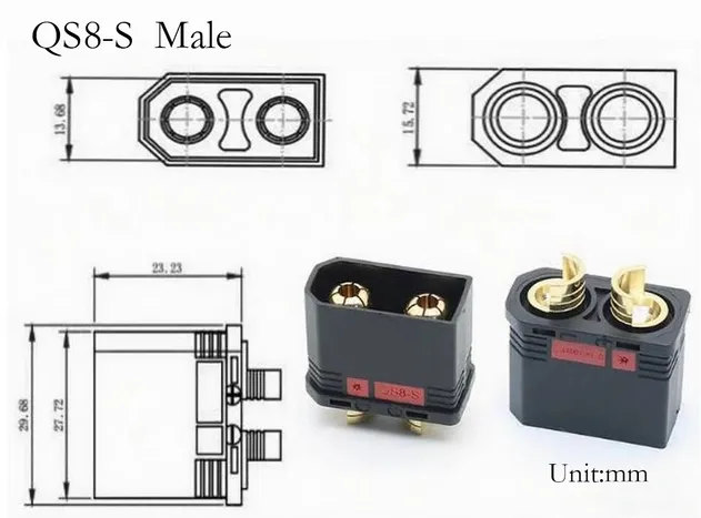 Electric Vehicle Drone Battery Connector QS8-S Male and Female Plug